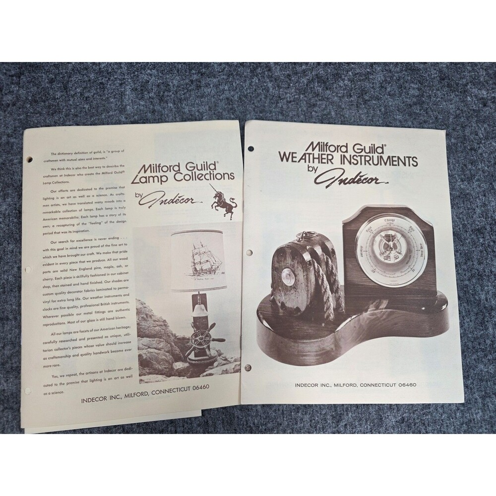 Vintage 1974 Milford Guild Indecor Catalog Maritime Weather Instruments